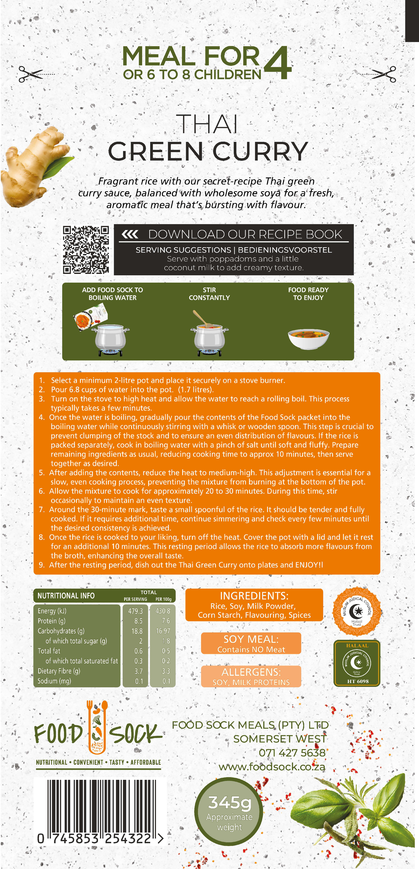 Thai Green Curry Food Sock