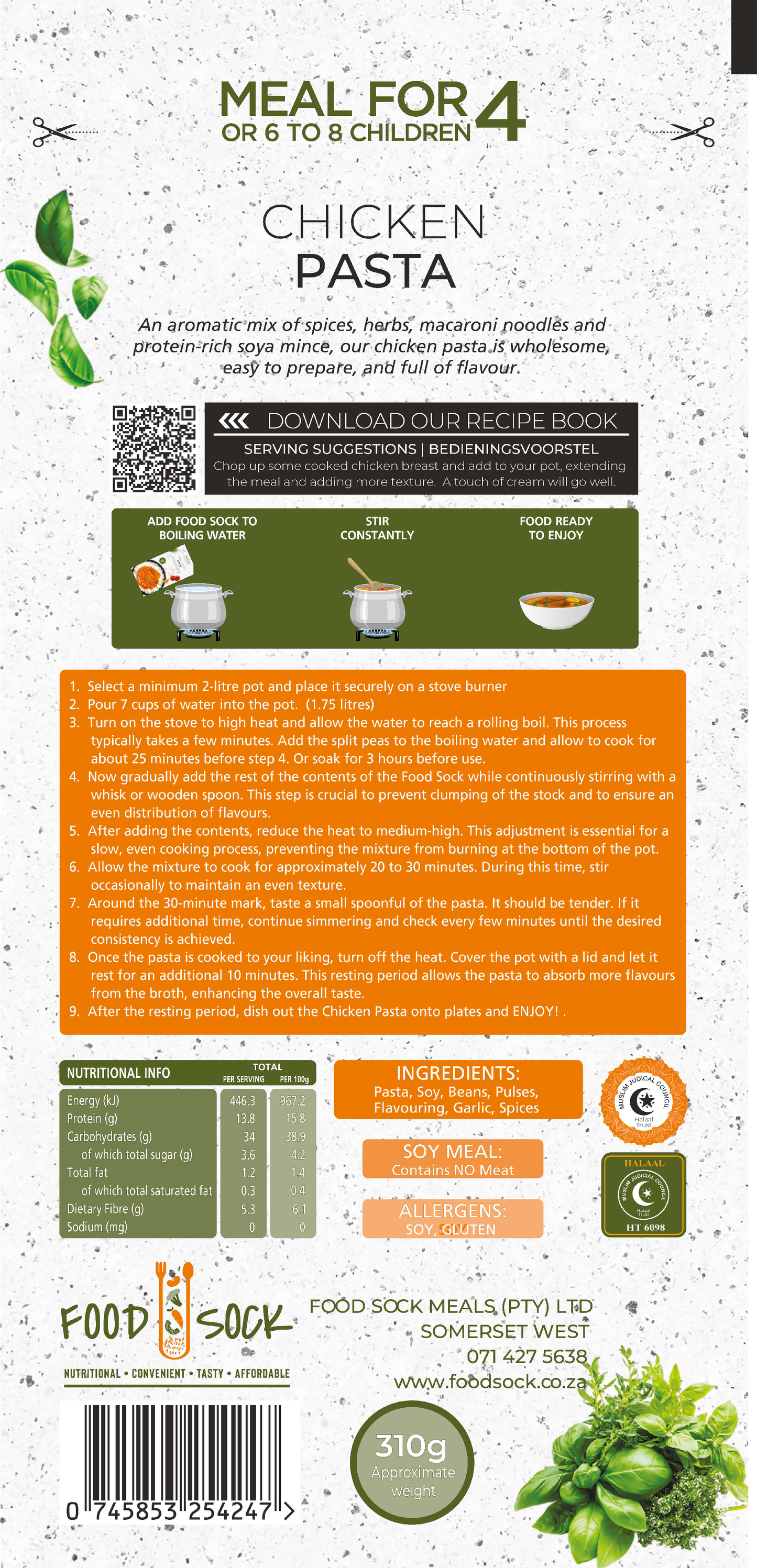 Chicken Pasta Food Sock