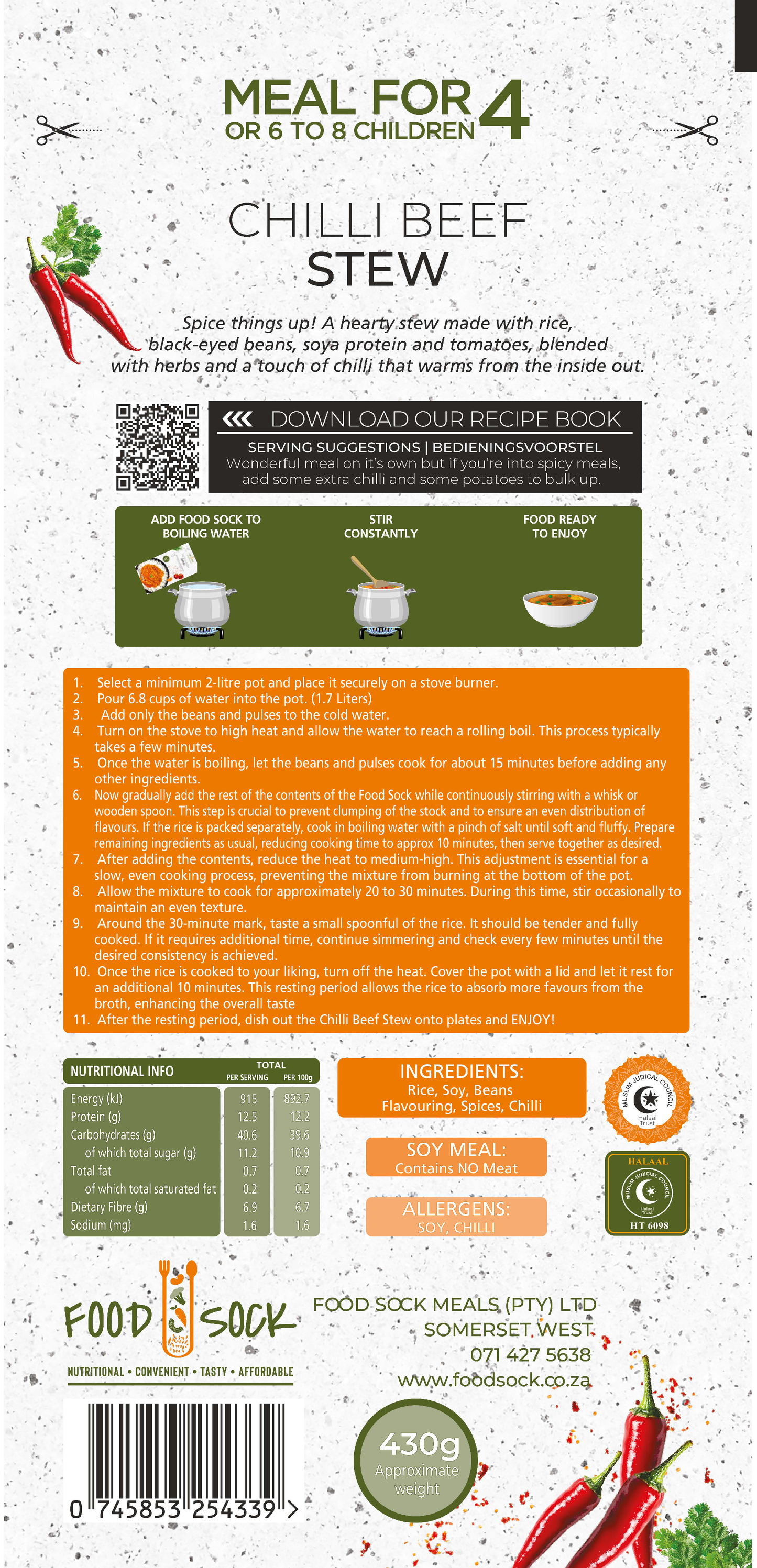 Chilli Beef Stew Food Sock