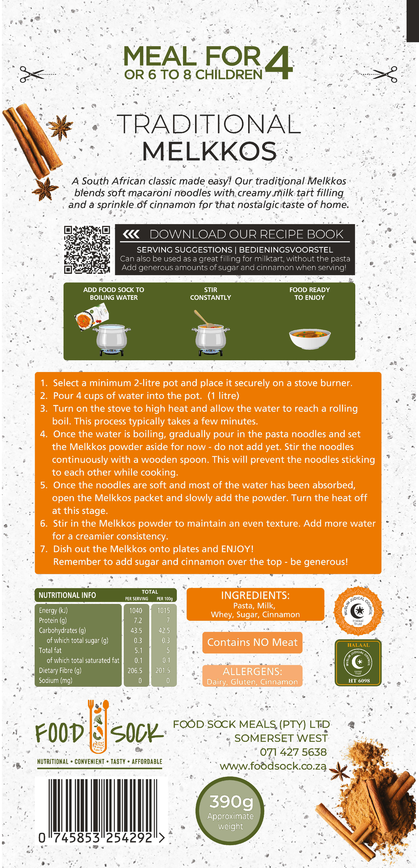 Traditional Melkkos Food Sock